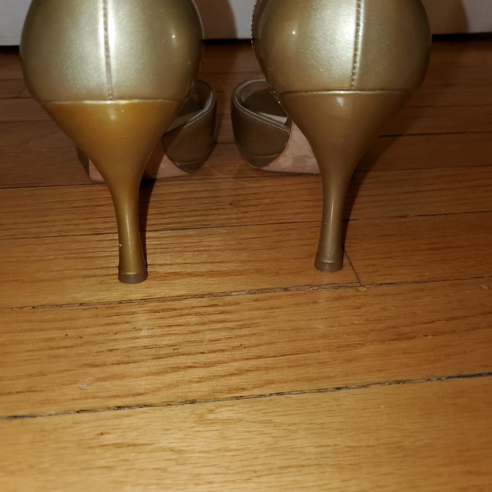 Via Spiga Gold open toe pumps - Picture 3 of 6